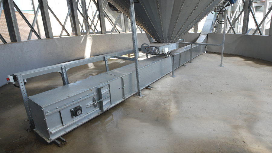 Conveying equipment for grain discharge